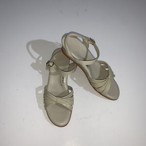 SAS Tripad Comfort Sandals Womens 7.5 Narrow Beige Leather Slingback Wedge Shoes